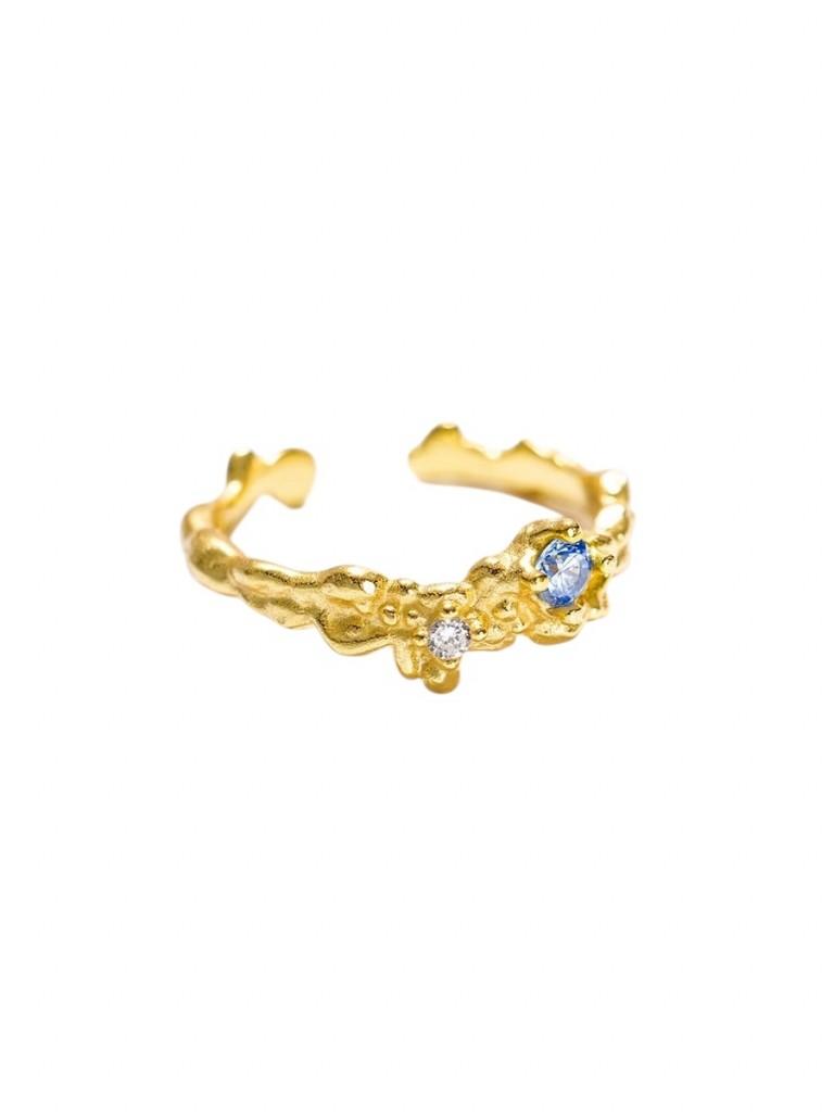 Demoprodukt - Blå Dis Cubic Zirconia Ring